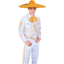 Traje Charro Blanco Detalles plata, Men's White Charro Suit