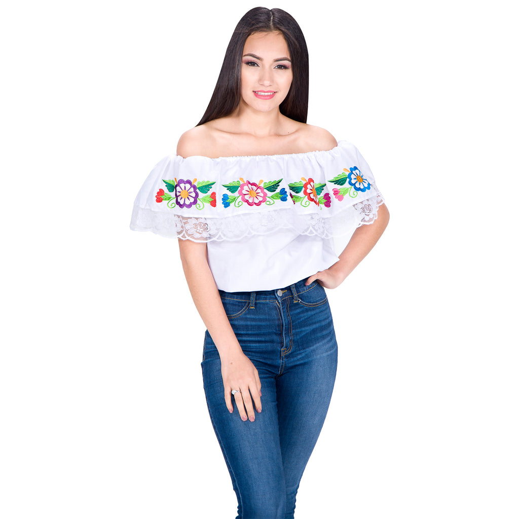Blusa mexicana artesanal bordada imp-77221 – - Main Image