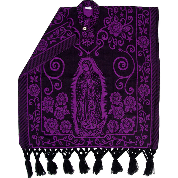 Rebozo Mexicano Virgen Maria imp-73403-purple