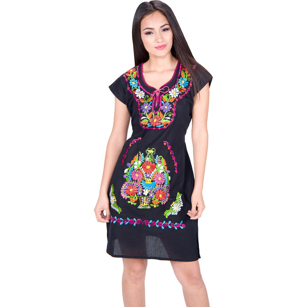 Vestido Tipico Mexicano Bordado - Artesanal - Mexican Dress